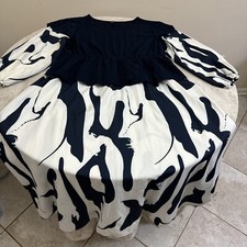 SHEIN CURVE Womans Navy Blue Off White STRETCH Maxi Dress Size 4XL