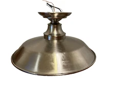 Brushed Nickel Pendant Light- Modern industrial Look- Dome Style Light