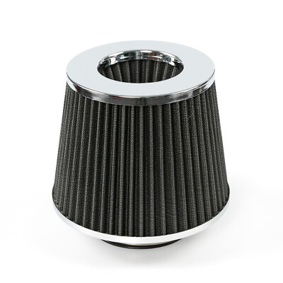 Universal 3" Inlet Cold Air Intake Cone Filter – Dry, Cotton/Gauze, Replacement For Car (76mm)