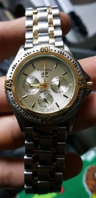 fossil blue silver watch