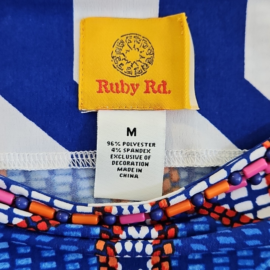 Ruby Rd. Pullover Top Women's Medium Beaded Blue … - image 4