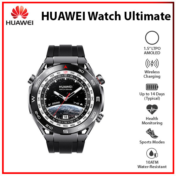 HUAWEI WATCH Ultimate BLACK 1.5 AMOLED Bluetooth iOS Android Smartwatch  NEW