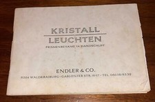 Vintage Endler & Co luci di cristallo lampadario cristallo brochure catalogo tascabile