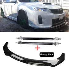 For Subaru WRX STI Glossy Black Front Bumper Chin Lip Spoiler Splitter Body Kit