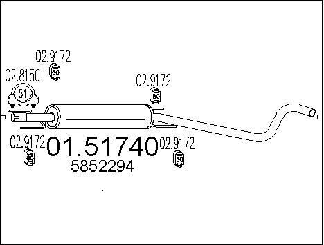 Silencieux intermédiaire Opel Zafira A anti-fuite pour GPL et 16V essence