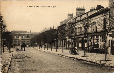 Old postcard Creil Avenue de la gare FRANCE (1014088)