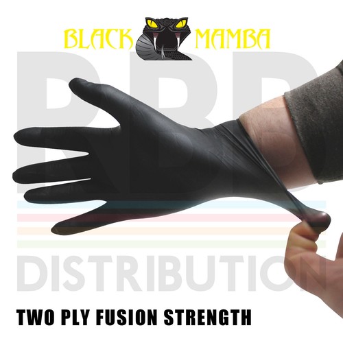 Black Mamba Gloves Nitrile Glove Box of 100 Small Medium Large