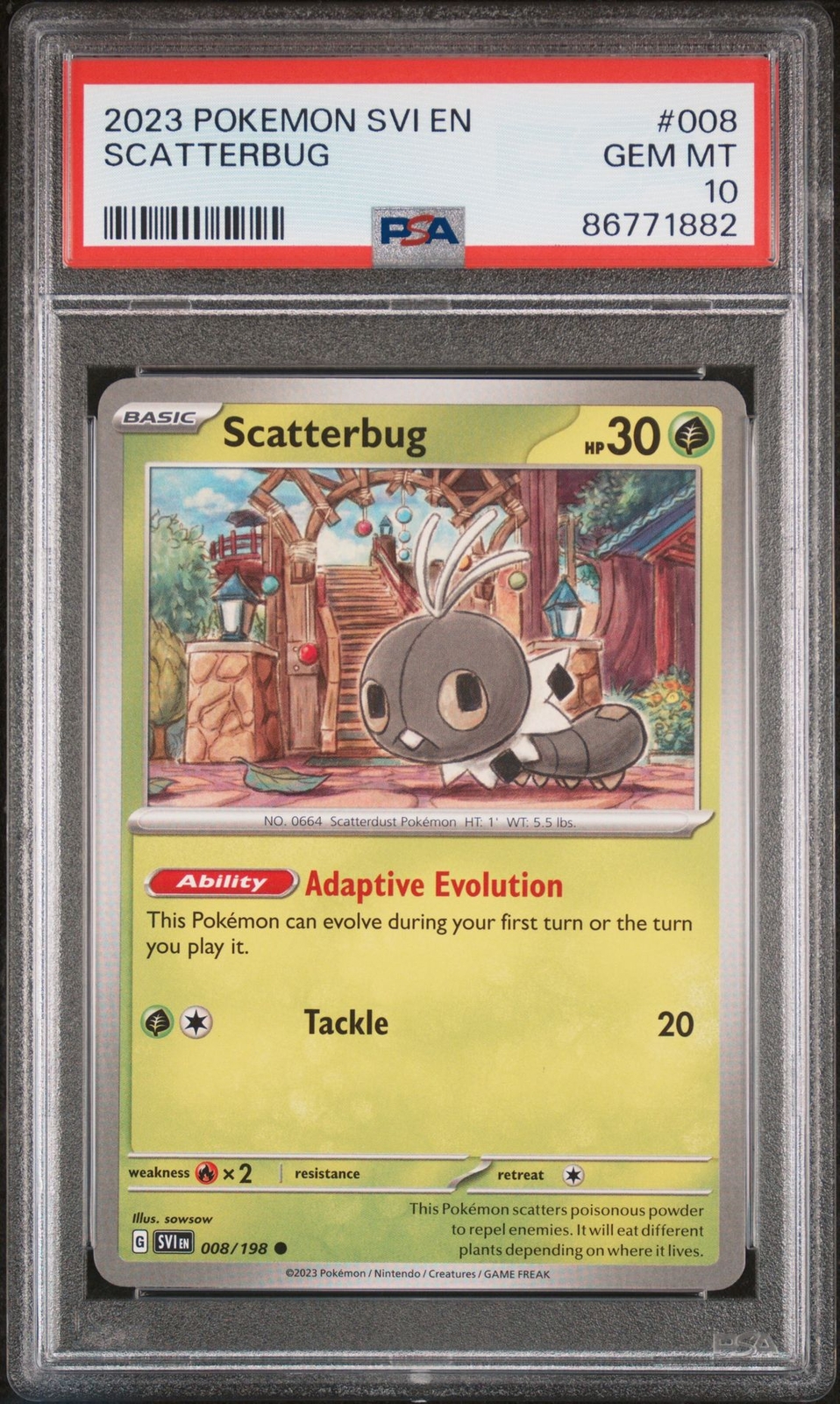 Pokemon TCG PSA 10 SCATTERBUG SVI #8