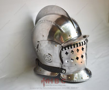 Medieval Hand Forged landsknecht burgonet helmet 16ga Interchangeable 3 Visor