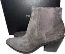 Rag & Bone Boots Razor Chelsea Boot Slate SUEDE Booties Shoes 38.5 fit Sz 7.5