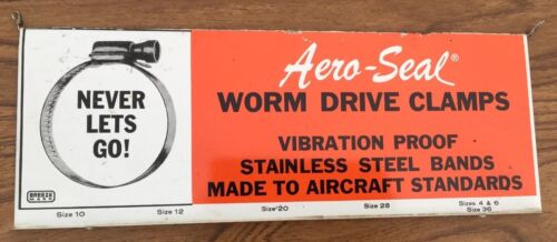 Vintage Aero-Seal Clamp Sign Display Man Cave Garage Decor - Picture 1 of 4