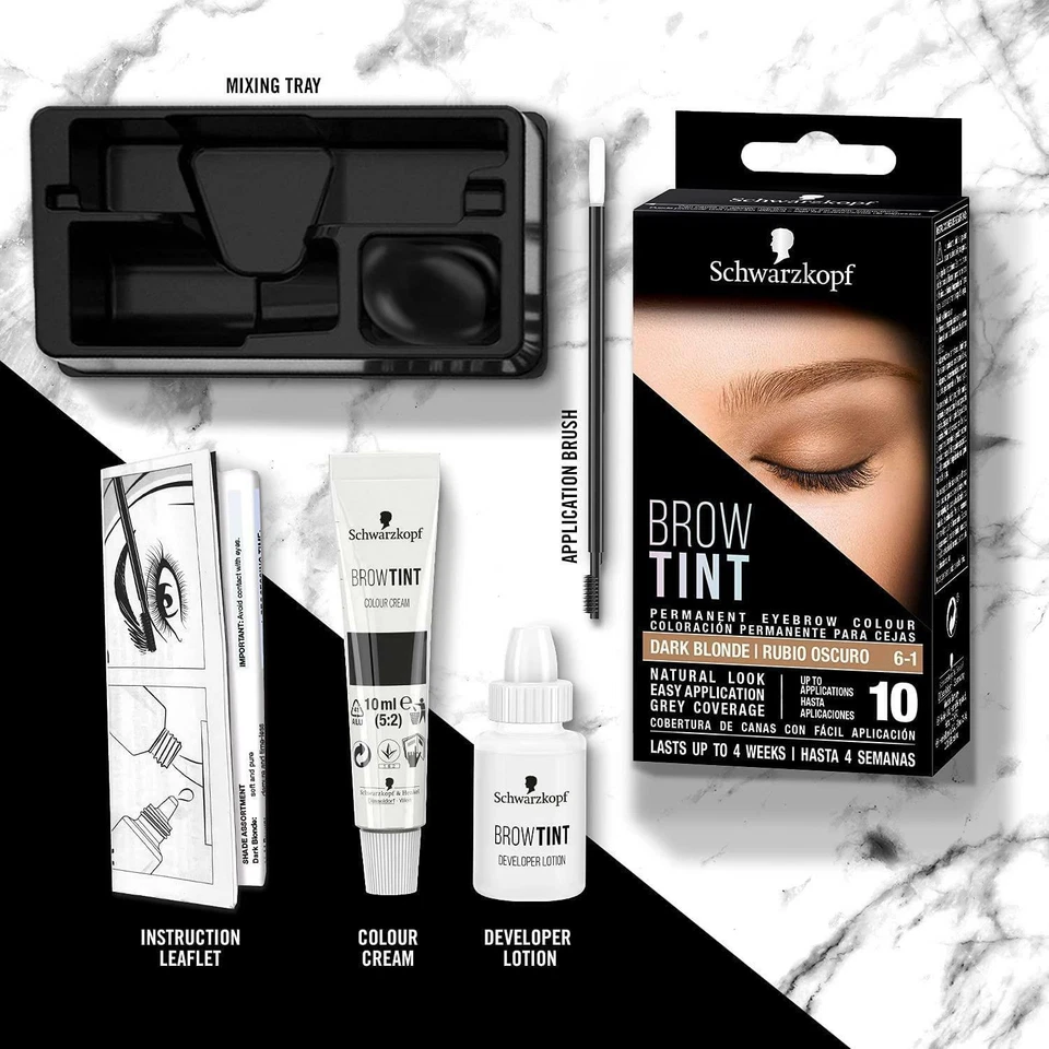 Tinte de cejas Schwarzkopf, tinte de cejas de fórmula profesional, kit de tintado de cejas 17 ml Foto 3 de 4