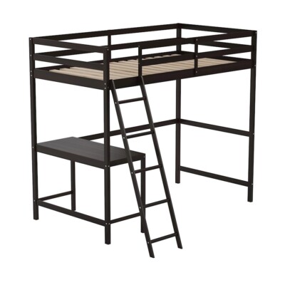 Flash Furniture Riley Twin Loft Bed Frame, Espresso - MH-LBD5-ESP-T-GG