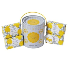 Beekman 1802 Goat Milk 4-piece Sunshine Lemon Soap Gift Set w/ Pail - New -