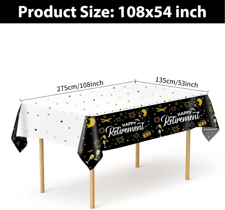 1 Pack Retirement Tablecloth Happy Retirement Table Cover Party Decor - Image 2 of 4