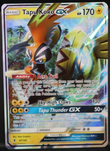 Tapu Koko GX #47 Pokemon Guardians Rising 47/145