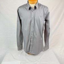 HUGO Shirt Mens XXL Gray Slim Fit Long Sleeve Button Up