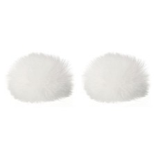 Furry Microphone Windscreen 7mmx 60mm Mic Cover Windshield White 2 Pack