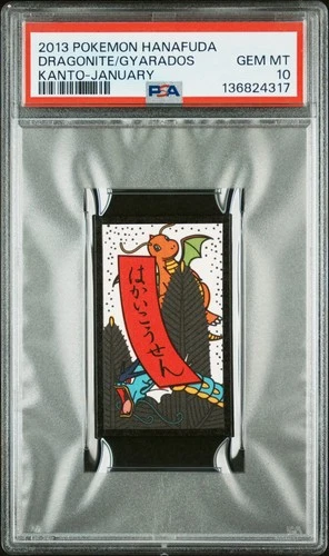 2013 POKEMON HANAFUDA KANTO JANUARY DRAGONITE/GYARADOS PSA 10