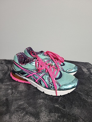 ASICS Gel Preleus Running Shoes  Size 8.5 Aqua Teal  Pink Athletic T480N Women's