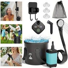 Portable Camping Shower, 6000mAh Rechargeable Shower Pump, 20L Foldable Bucket