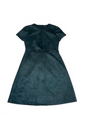Calvin Klein Women's Green Suede-Like Short Sleeve Dress Size 8