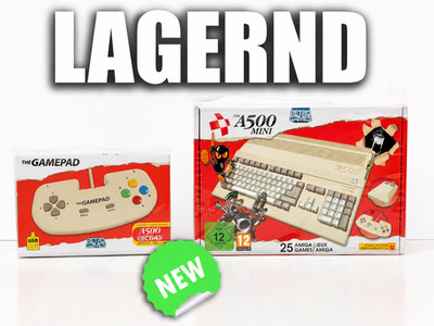 The A500 Mini Konsole mit 2 Gamepads und 25 Spiele Amiga Retro NEU!  Versand RAR