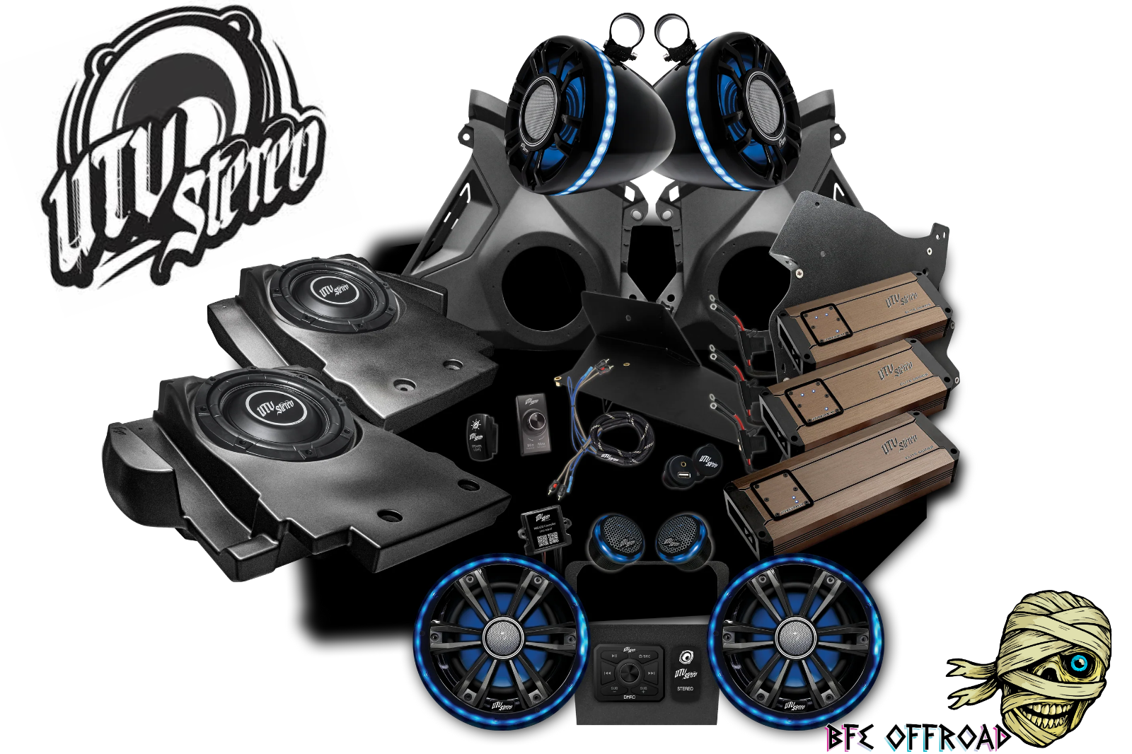 UTV Stereo 2024+ Can-Am Maverick R Stage 8 Elite Stereo Kit Speakers 3200W
