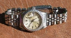 Vintage ROLEX 69240 Ladies Tapestry Dial Date Watch Stainless Steel 1990