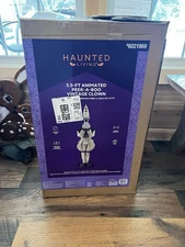 Tekky Animatronic 5.5’ Vintage Peek A Boo Clown Circus Halloween Prop Brand New