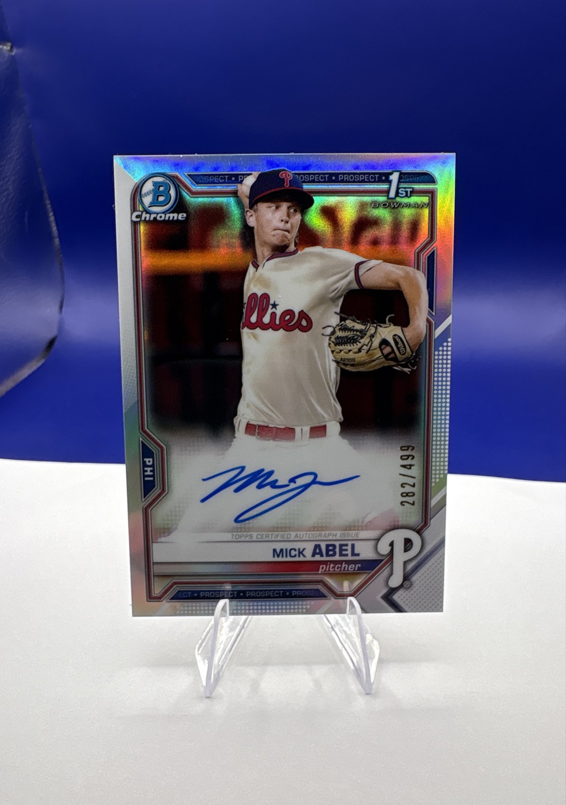 2021 Bowman - Chrome Prospects Autographs Mick Abel #CPA-MAB Refractor /499 (AU,