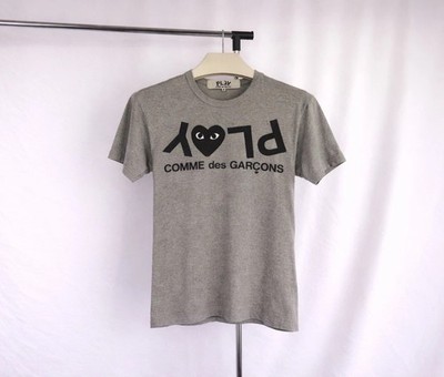 COMME DES GARCON PLAY Gray T shirt Vintage 90s RARE JAPAN BREND Size:S