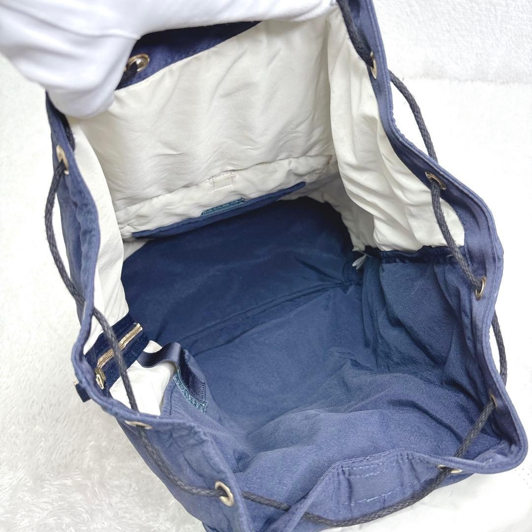 Porter Draft Backpack Navy Drawstring Bag Gold Ha… - image 14