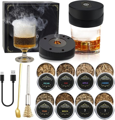 #ad Electric Whiskey Smoker Kit with 8 Wood Chips Rechargeable No Butane Built in $38.91