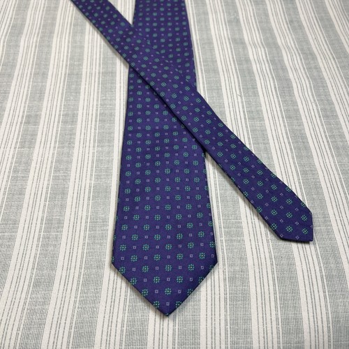 Brooks Brothers Purple Geometric Neck Tie Necktie #0323 100% Silk USA Italian