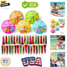 Cocktail Umbrellas for Drinks - 200 PCS Tropical Paper Drink Umbrellas Cockta...