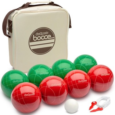 GoSports 100mm Regulation Bocce Set w/ 8 Balls, Pallino, Case & Measuring Rope