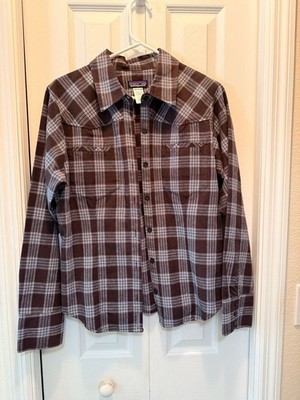 EUC Patagonia Women's Long Sleeve Button Down Hemp Shirt Color Brown Size 8 Hike