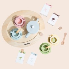 kids wooden play tea set for pretend play