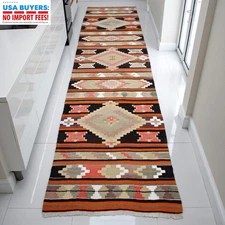 Vintage Turkish Runner Rug Kilim 3x11 ft Colorful Tribal Handmade Decor
