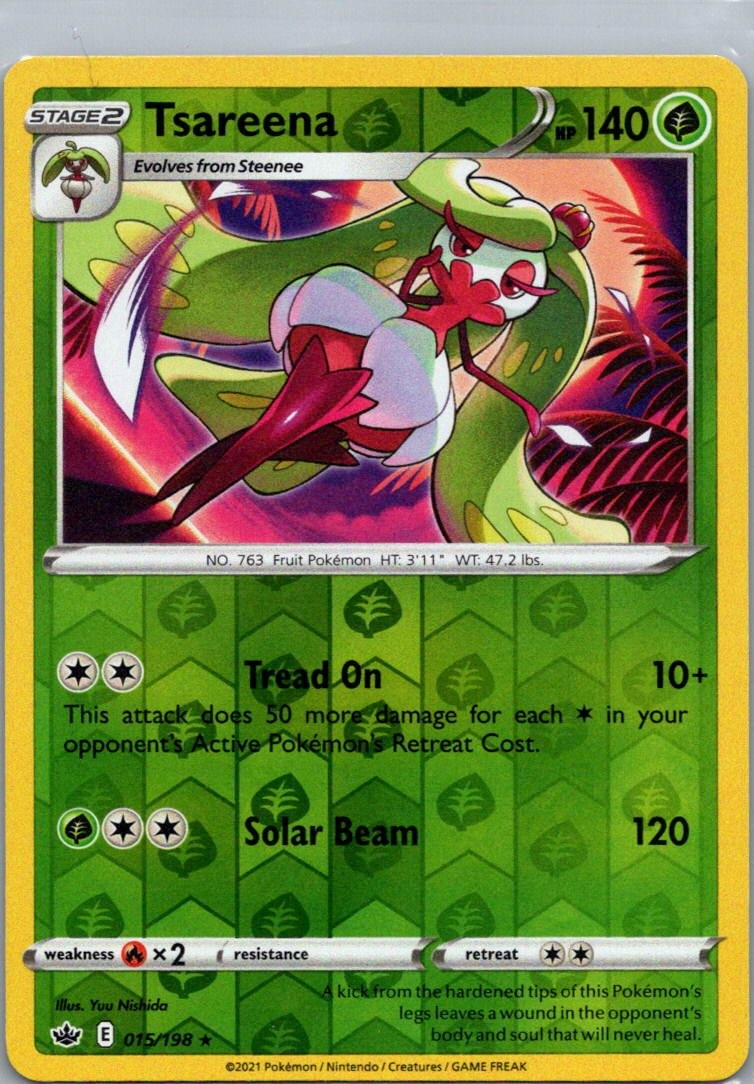 Pokemon TCG Tsareena 15/198 Chilling Reign Rev Holo LP