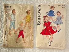 Simplicity 2061  Butterick 9248 Vintage Original Girls Pattern Lot Size 2/4