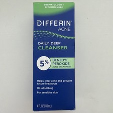 Differin Acne Face Wash, 5 Benzoyl Peroxide Daily Cleanser, 4oz