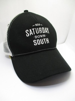 Saturday Down South SDS Cap / Hat Black White Mesh Snapback SEC Football Media