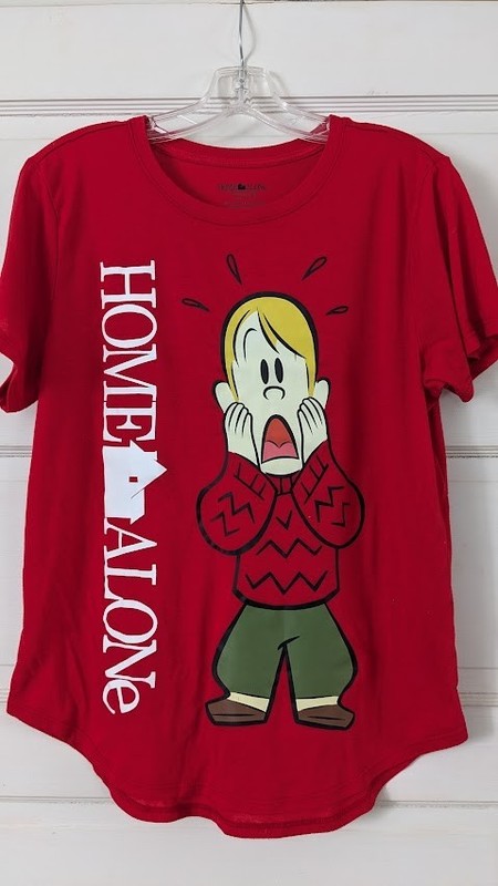 Red SIZE XXL HOME ALONE Cartoon Kevin Scream T-Shirt Full Front Print