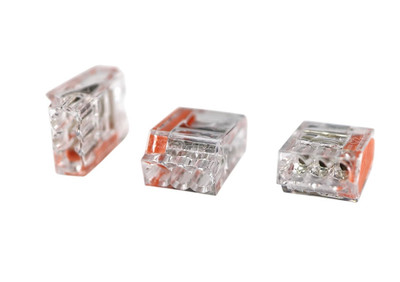 50-Pack Quick Push-In Electrical Wire Connectors, 22-12 AWG Gauge Solid, 3-Po...