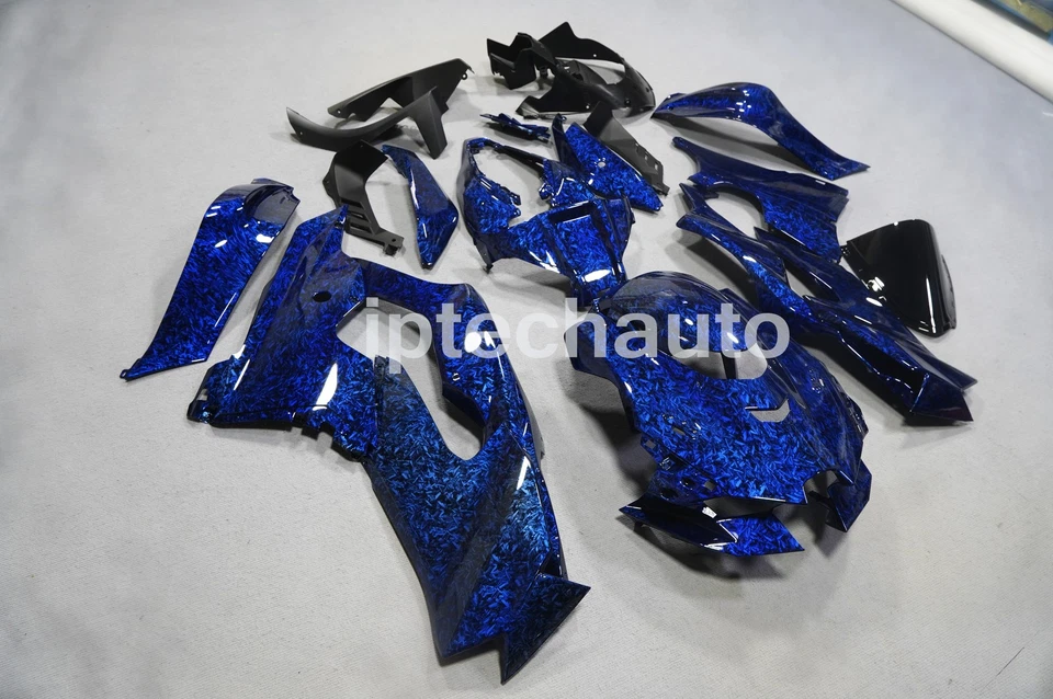 Blue Forged Carbon Fiber Fairing Body Kit For Kawasaki Ninja ZX-10R 2021-2024 US - Изображение 3 из 4