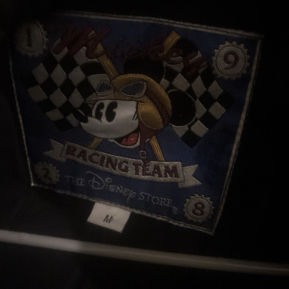 Chaqueta Bomber De Colección Disney Mickey Mouse Motor Rally Cuero Talla Grande Foto 4 de 4