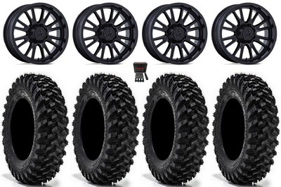 MSA ThunderLips 14'' Wheels Black 30'' Warrior XT Tires Pioneer 1000 / Talon