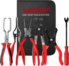 WISEUP Fuel Line Pliers Set, electrical disconnect pliers, hose 6 pcs, Red 